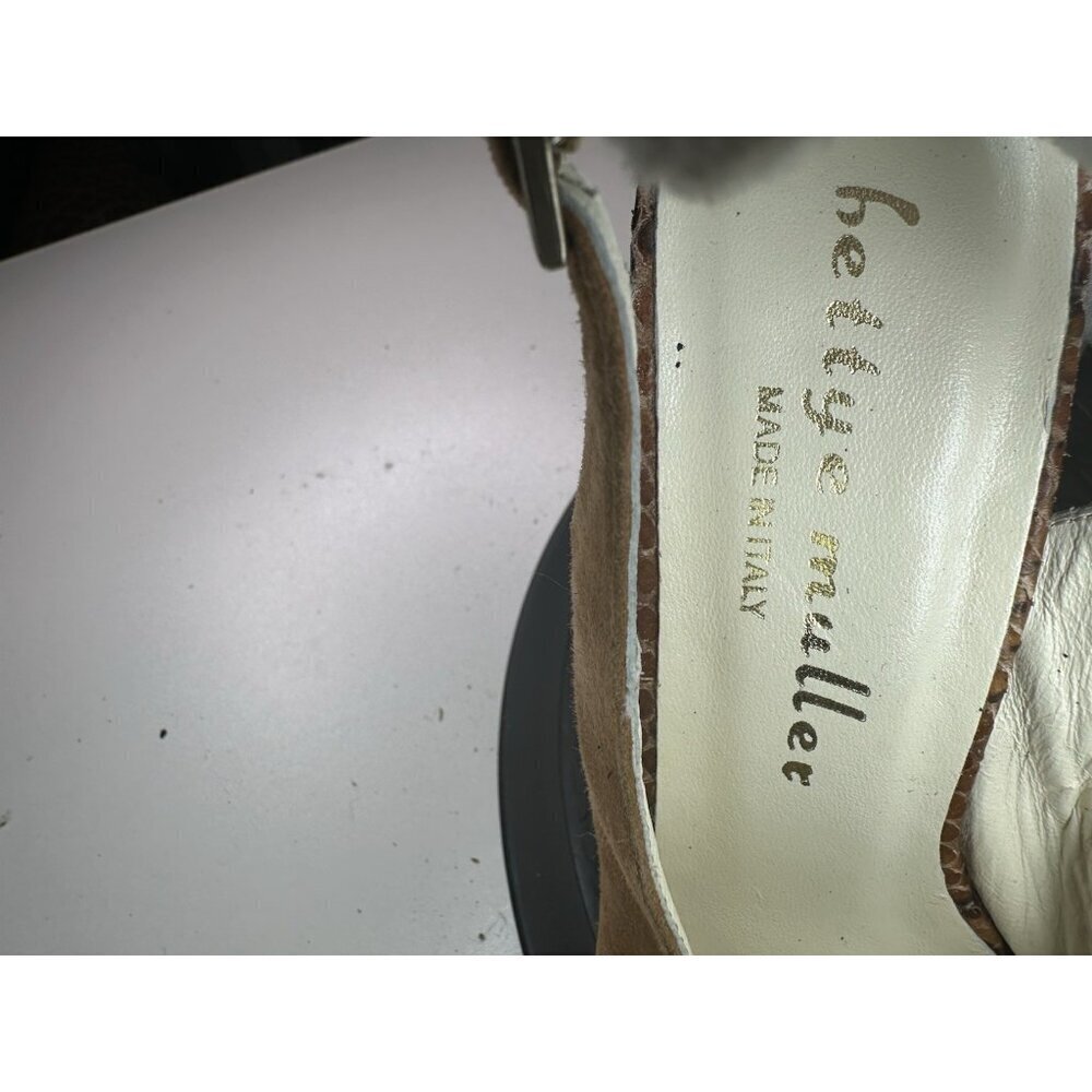 Bettye Muller Women's Tan Leather Casual Sandal Sz 37 /7 US - Picture 4 of 10